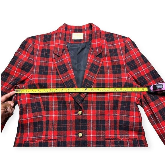 Vintage Pendleton Cunningham Plaid Blazer Women’s 16 Heritage Virgin Wool 90s - Picture 8 of 13